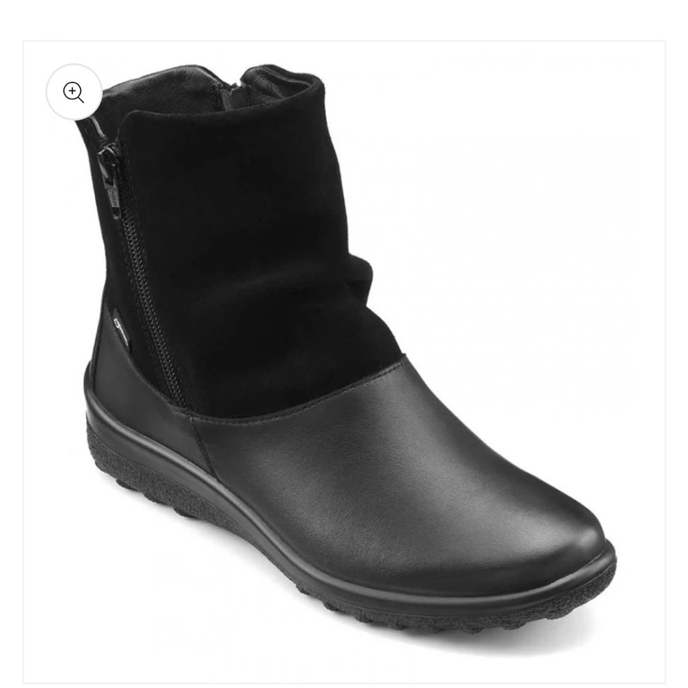 Hotter Black Winter Ankle Boots Whisper Goretex Women's 6.5 New in Box